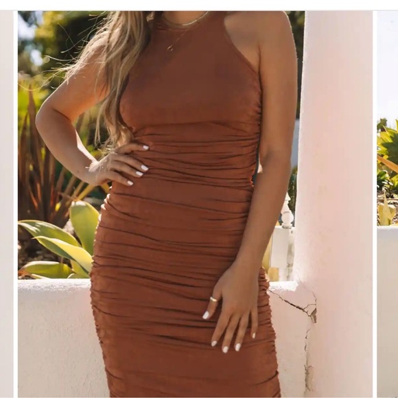 VICI MIDI Dress Mocha - Picture 2 of 7